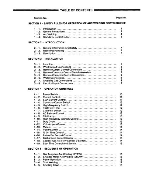 Miller Syncrowave Welder Owner's Manual & Parts List